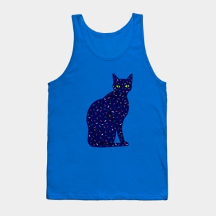 Cat Silhouette with Colorful Sprinkles Tank Top